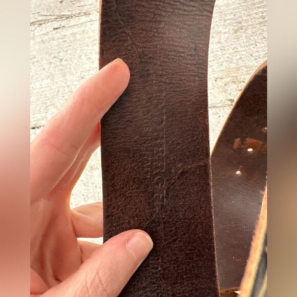 Vintage Italian Made Embossed Leather Belt With Mayan Aztec Buckle - Picture 7 of 9